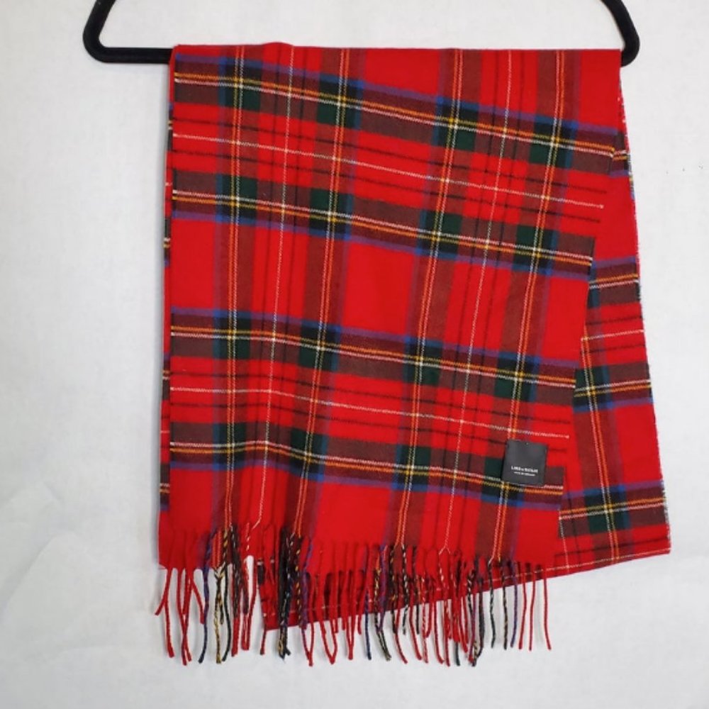 Lord + Taylor Red Plaid Scarf